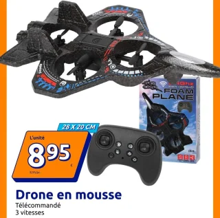 Drone en mousse Télécommandé 3 vitesses