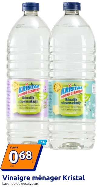 Vinaigre ménager Kristal Lavande ou eucalyptus