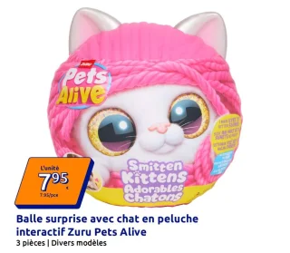 Balle surprise avec chat en peluche interactif Zuru Pets Alive