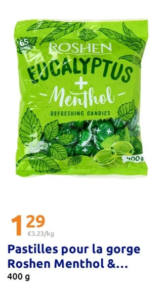 Pastilles pour la gorge Roshen Menthol & Eucalyptus