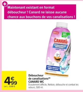 Déboucheur de canalisations Canard WC