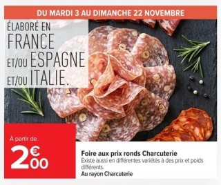 Foire aux prix ronds Charcuterie