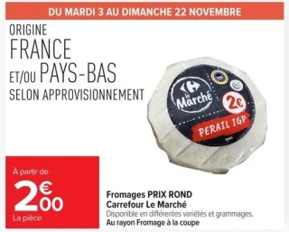 Fromages PRIX ROND Carrefour Le Marché