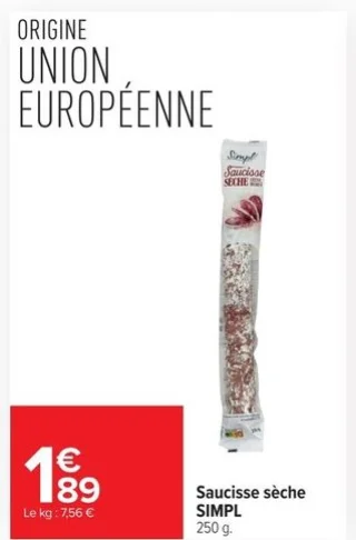 Saucisse sèche SIMPL