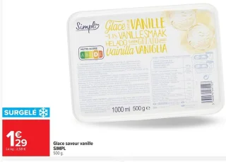 Glace saveur vanille SIMPL