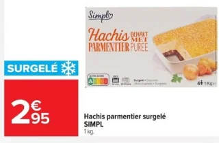 Hachis parmentier surgelé SIMPL