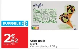 Cônes glacés Chocolat & pistache SIMPL