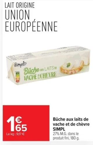 Bûche aux laits de vache et de chèvre SIMPL