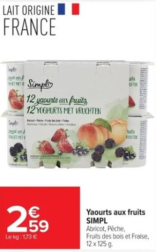 Yaourts aux fruits SIMPL