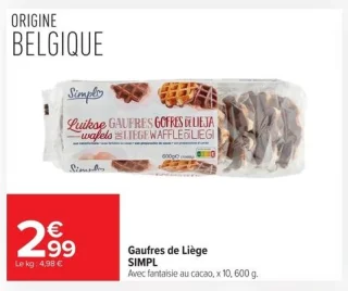 Gaufres de Liège Avec fantaisie au cacao SIMPL