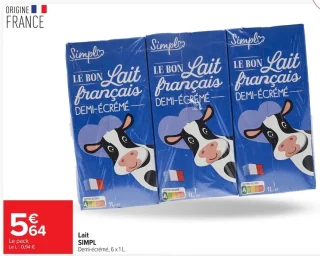 Lait Demi-écrémé SIMPL