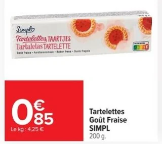 Tartelettes Goût Fraise SIMPL