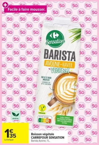 Boisson végétale CARREFOUR SENSATION Barista Avoine
