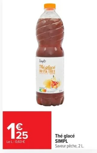 Thé glacé SIMPL Saveur pêche