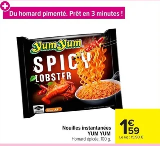 Nouilles instantanées Yum Yum Homard épicée