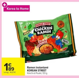 Ramen instantané Korean Street Kimchi et Poulet