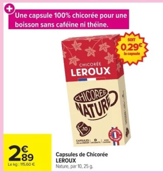 Capsules de Chicorée Nature LEROUX