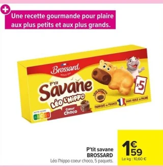 P'tit savane Léo l'hippo coeur choco BROSSARD