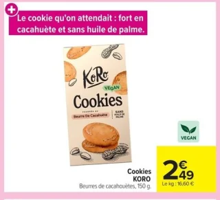 Cookies KORO Beurres de cacahuètes