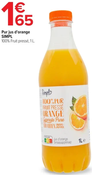 Pur jus d'orange SIMPL 100% Fruit pressé