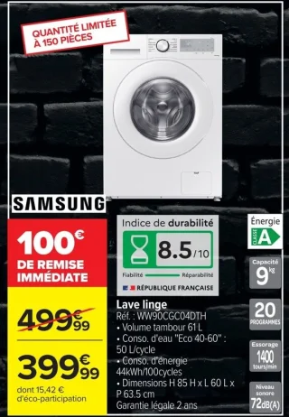 Lave linge Samsung WW90CGC04DTH