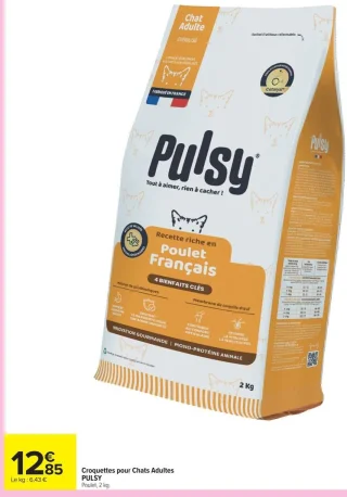 Croquettes pour Chats Adultes PULSY Poulet