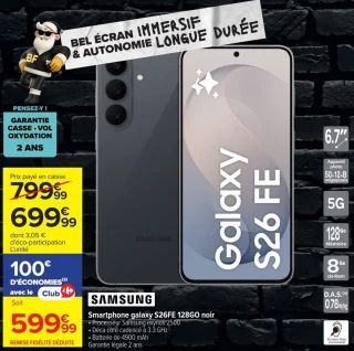 Smartphone galaxy S26FE 128GO noir Samsung