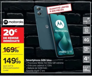 Smartphone G06 bleu motorola