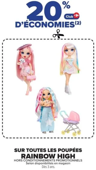 Sur toutes les poupées Rainbow High