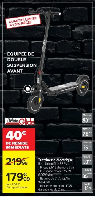 Trottinette électrique UrbanGlide Urban Ride 85 Evo