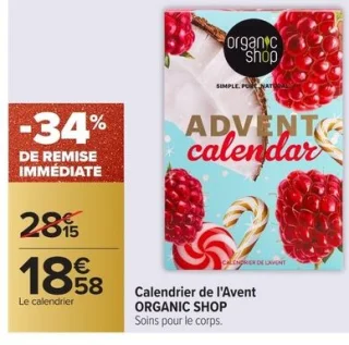 Calendrier de l'Avent ORGANIC SHOP Soins pour le corps