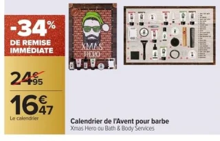 Calendrier de l'Avent pour barbe Xmas Hero ou Bath & Body Services