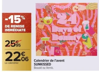 Calendrier de l'avent SUNKISSED Beauté ou Vernis