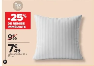 Taie d'oreiller 65 x 65 cm Tex HOME