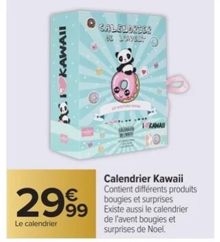 Calendrier de l'avent Kawaii bougies et surprises