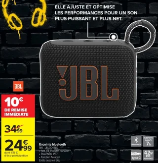 Enceinte bluetooth JBL JBLGO4BLK