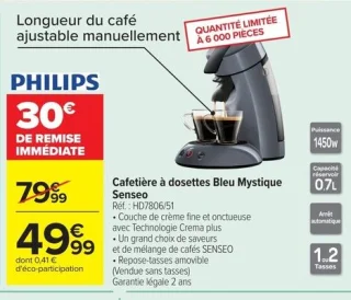 Cafetière à dosettes Bleu Mystique Senseo PHILIPS HD7806/51