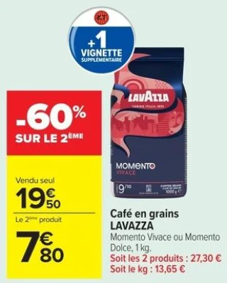Café en grains LAVAZZA Momento Vivace ou Momento Dolce