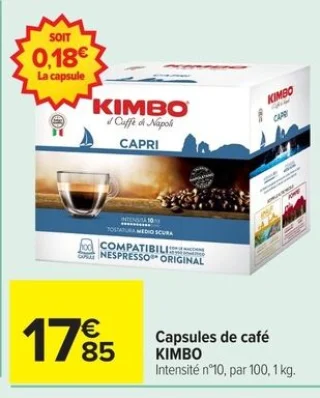 Capsules de café KIMBO Intensité n°10