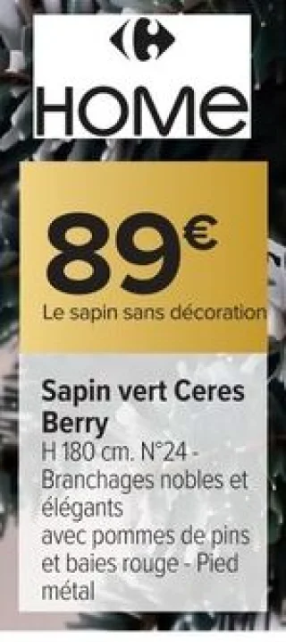 Sapin vert Ceres Berry Carrefour HOME