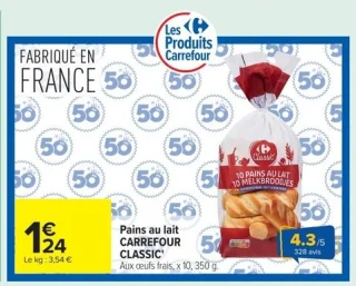 Pains au lait CARREFOUR CLASSIC'