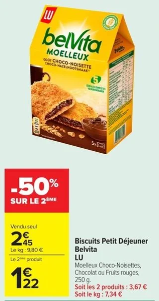 Biscuits Petit Déjeuner Belvita LU