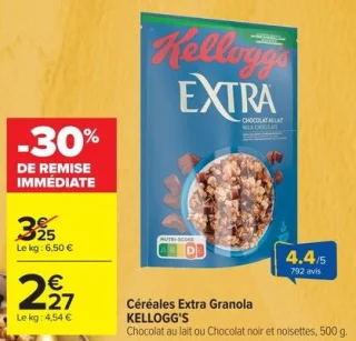 Céréales Extra Granola KELLOGG'S