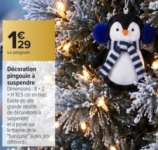 Décoration pingouin à suspendre Carrefour HOME