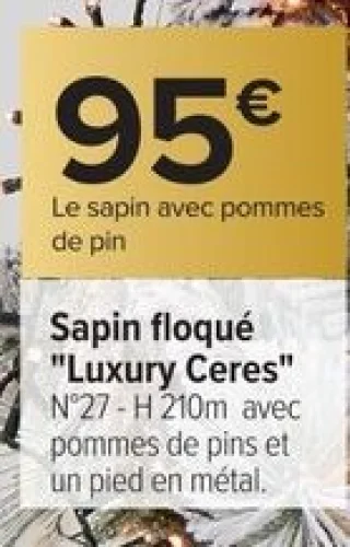 Sapin floqué "Luxury Ceres" H 210 cm Carrefour Home