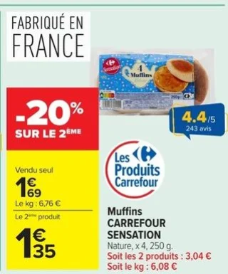 Muffins Nature CARREFOUR SENSATION
