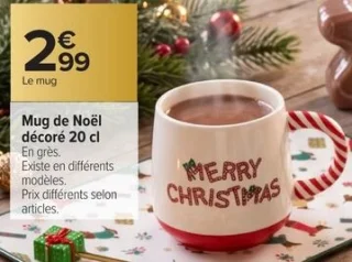 Mug de Noël décoré Carrefour Home