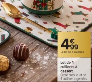 Lot de 4 cuillères à dessert Carrefour Home