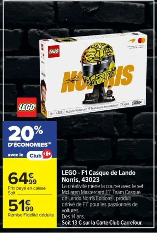 LEGO F1 Casque de Lando Norris 43023