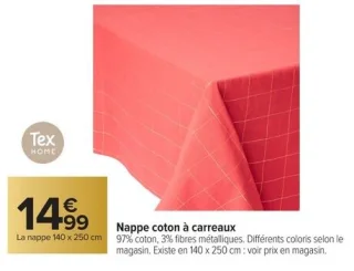 Nappe coton à carreaux Tex Home
